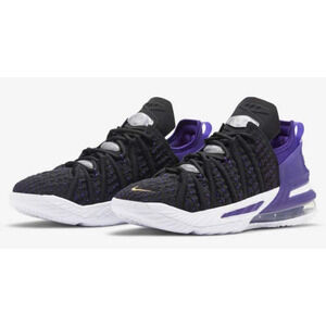 Nike LeBron XVIII 18 GS Size 5 Y Purple White Basketball Shoes CW2760-004